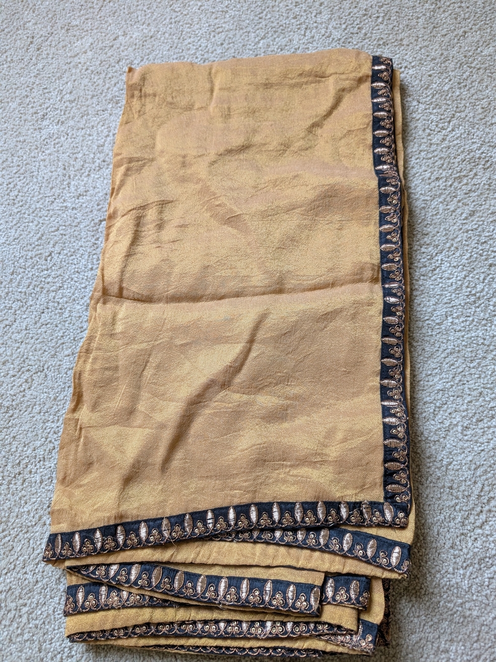 Mustard Embroidered Border Dupatta